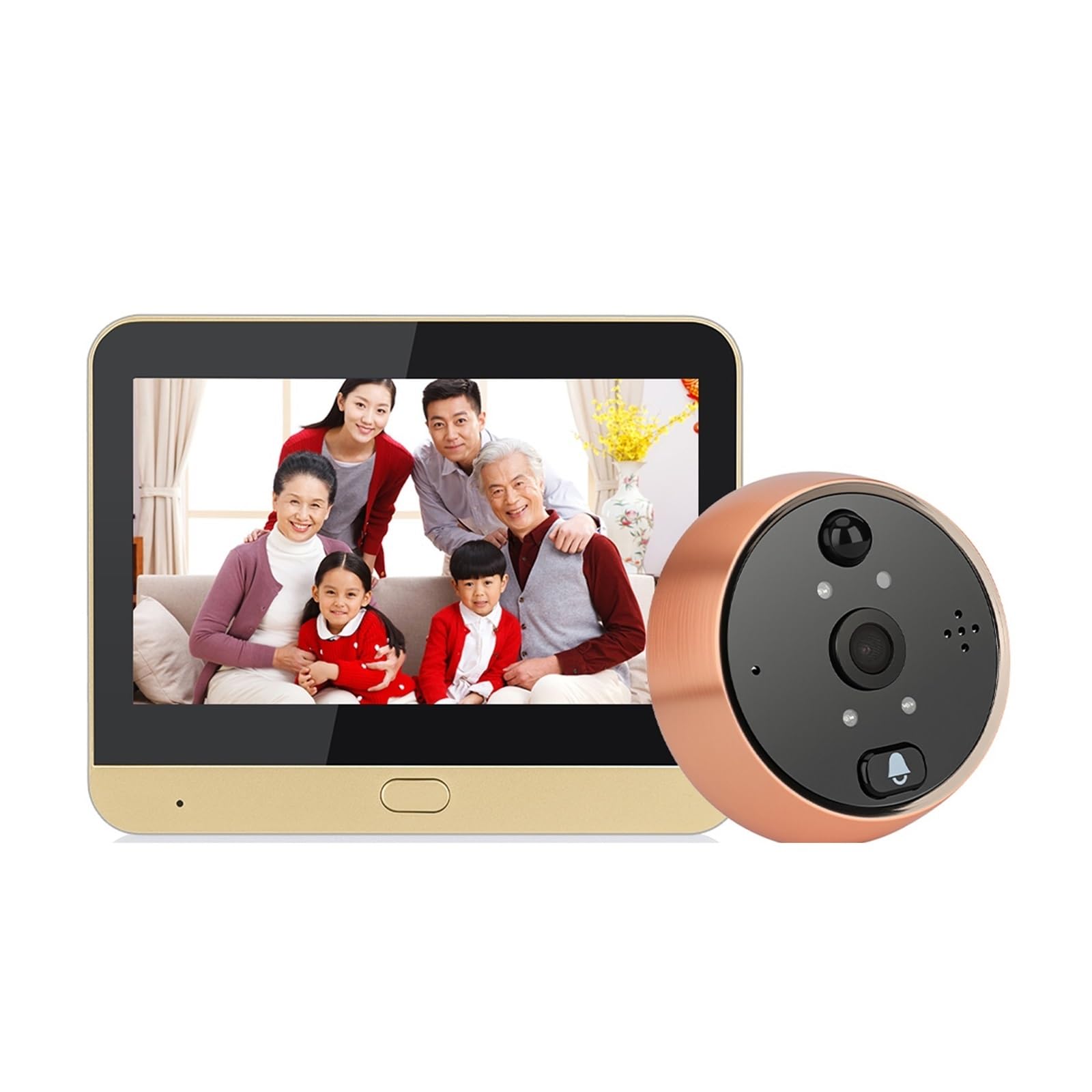 Campanello antifurto WiFi bidirezionale citofono video campanello PIR Motion (spioncino 128G)