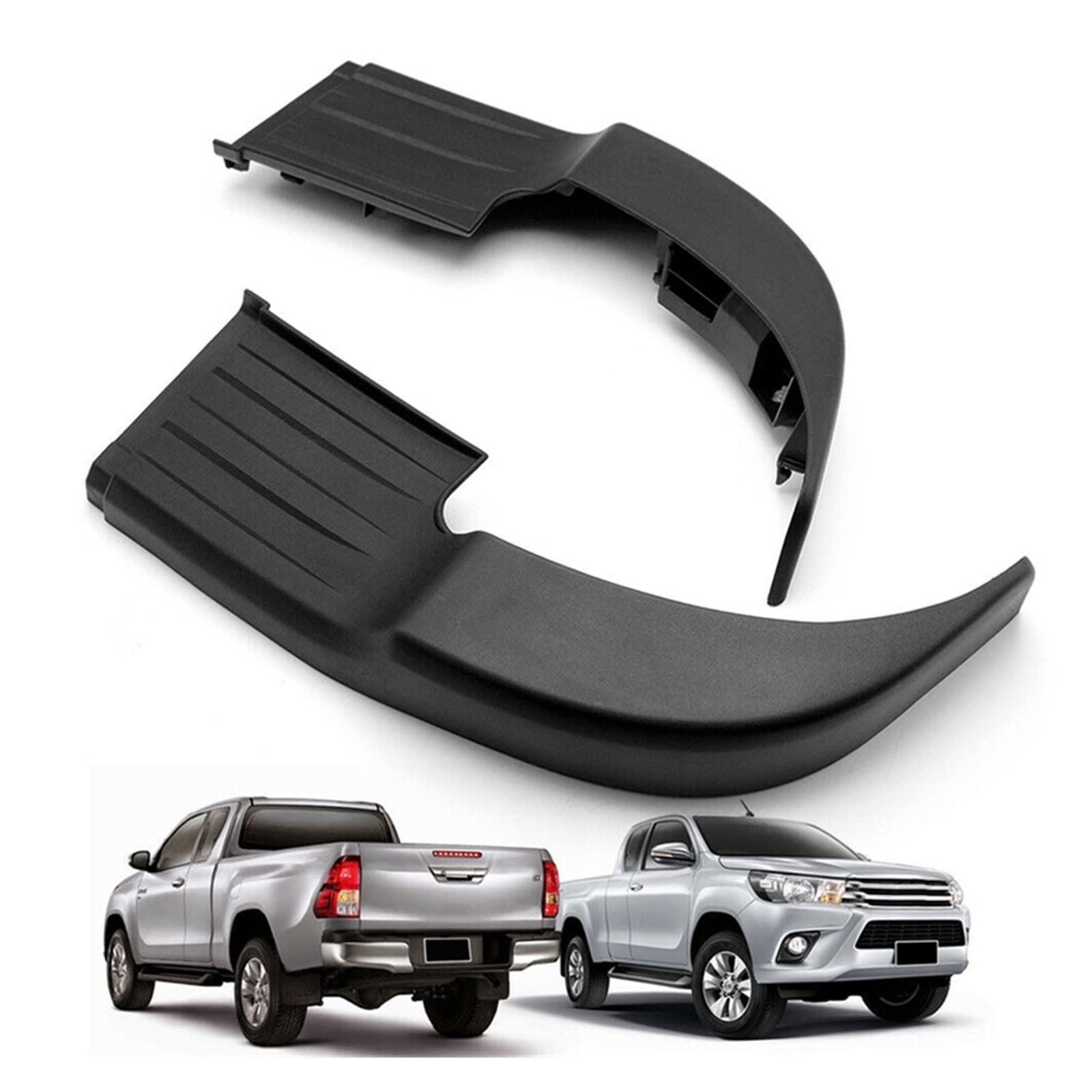 Estribo Paragolpes Trasero Negro Compatible con Toyota Hilux Revo Rocco 2015-2019