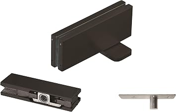 NHN Hydraulic Self Closing Pivot Door Closer (Non Hold Open) for Glass Door + Top Patch + Top Pivot, No Floor Digging Matte Black