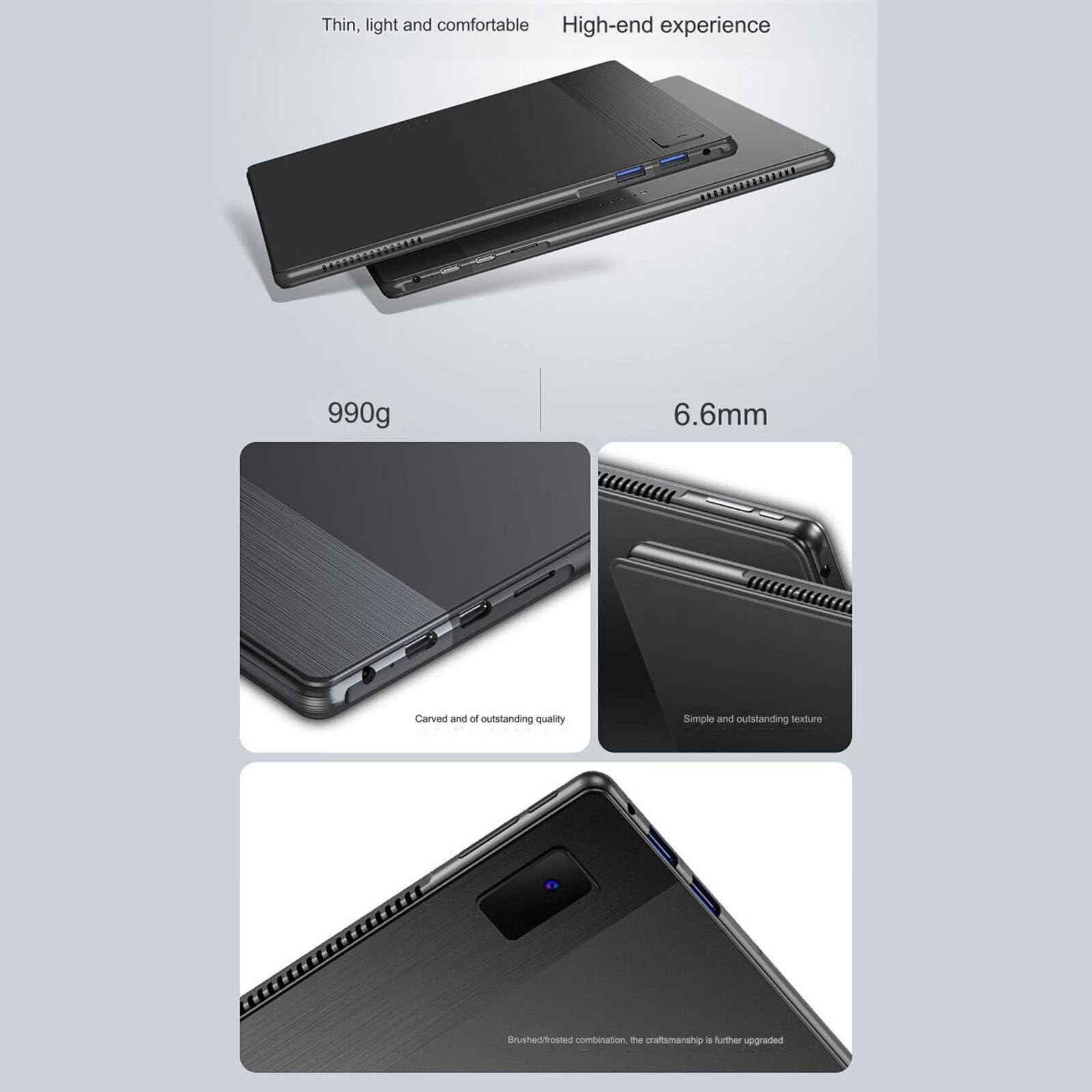 Tablet da 13,0 pollici per Windows 11 Tablet wireless 2.2K IPS 60Hz 2160 * 1440 con touchpad Caratteristiche Design magnetico mobile,Black-16G+256G