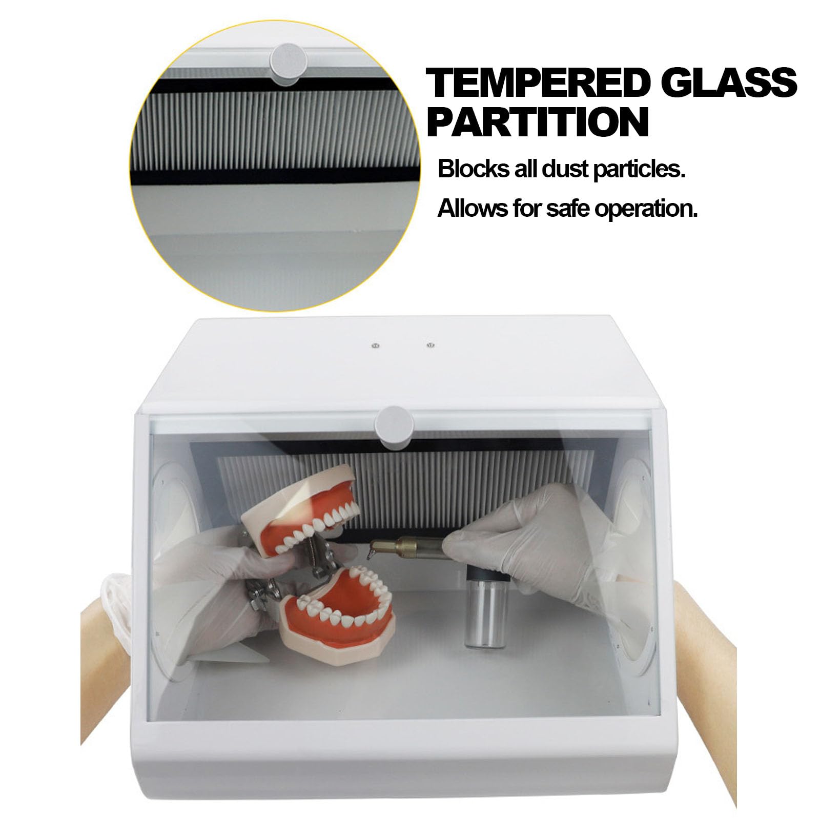 Cabine De Sablage Modulaire pour Laboratoires, avec Extraction Dair, Système De Filtration Et Éclairage LED 5500k, Réduisant La Poussière Pendant Le Sablage, pour Un Sablage De Précision Et Un