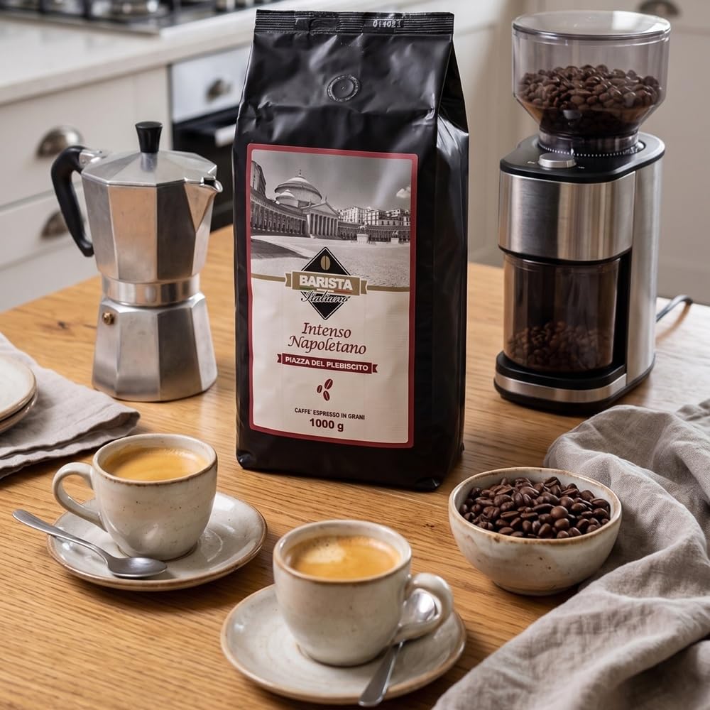 Barista Italiano 2 x 1KG Café Natural En Grano - Sabor Superior (INTENSO NAPOLETANO)
