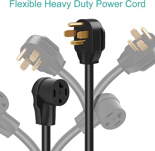 Miniatura 6 de Cable de extensión de 4 clavijas para secadora de 10 pies, cable de extensión N14-30P a N14-30R para carga de nivel 2 EV, 30Amp 14-30P macho a