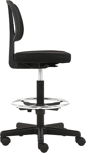 Miniatura 5 de Tienda Basics Silla de redacción de malla con respaldo medio y reposapiés ajustable, color negro