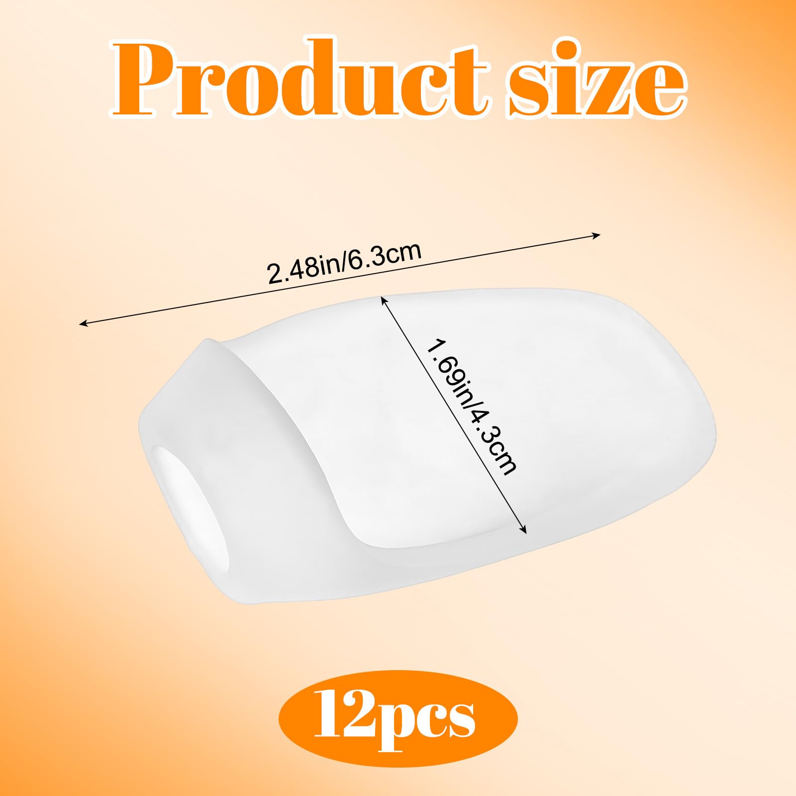 Kifmurase 12 protectores de cojín de gel transparente para juanetes, correctores de cojín de gel, protectores de alivio de juanetes suaves con separador para realinear el dedo gordo del pie y aliviar