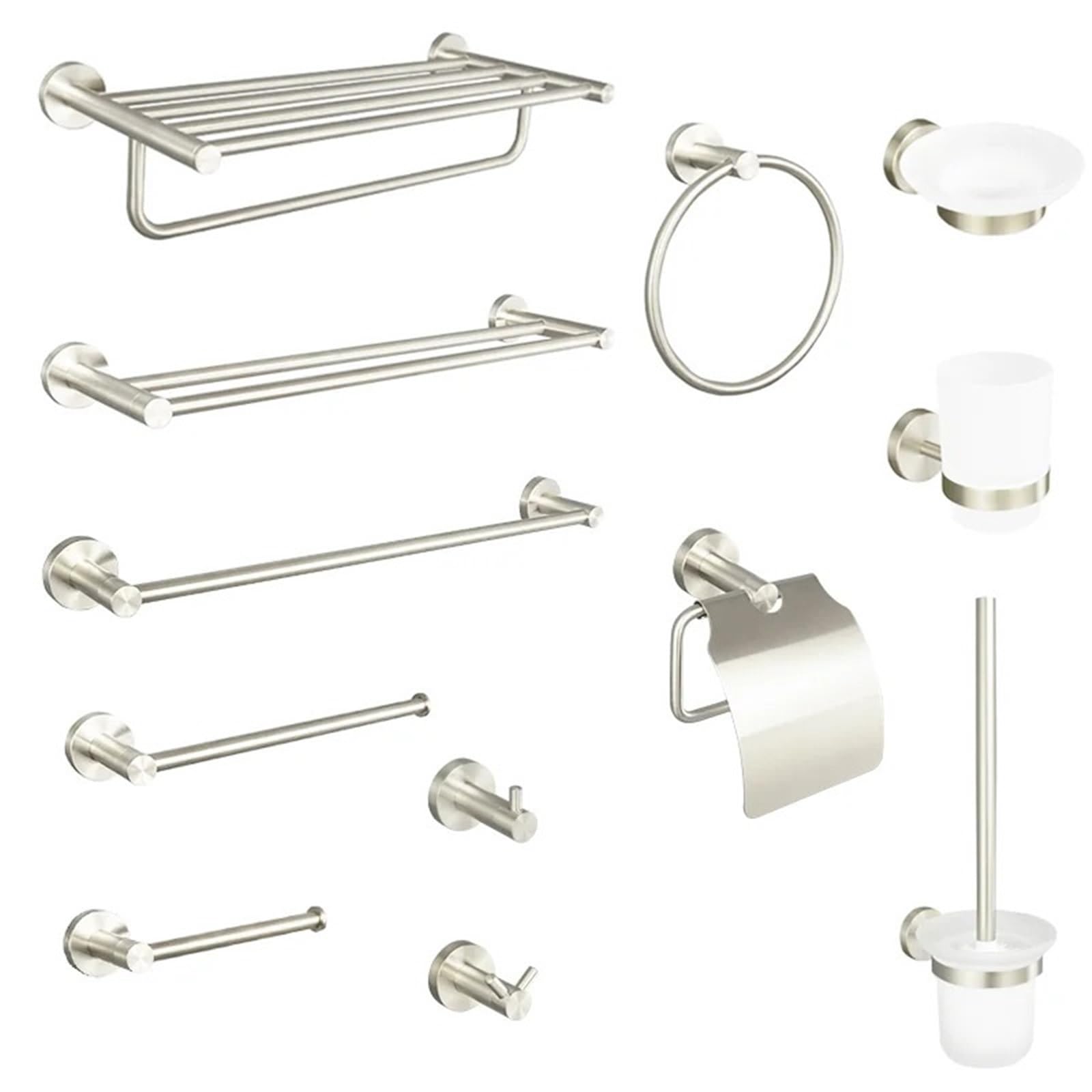 Barras de Apoyo para baños Toallero de Pared, Accesorio de baño, jabonera, toallero, Tapa para Caja de Papel higiénico(4 PCS Robe Hook)