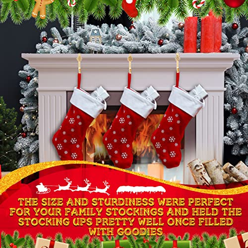 Ripeng Christmas Stocking Holders For Mantle, 6 Pack Metal Snowflake Stocking Hooks, Stocking Hangers For Home Fireplace Christmas Party Decoration ,Gold #TOP1