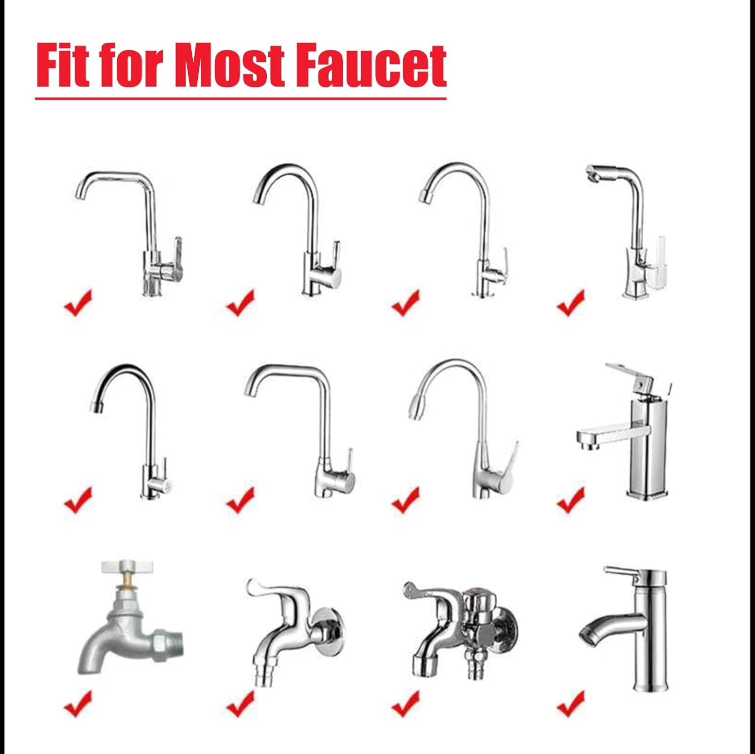 21Pcs Sink Water Filter Faucet With Cartridges, Universal 360 ° Rotating Kitchen Faucet Water Filter Removes Fluoride Heavy Metals Hard Water Compatible with most Bathroom/Kitchen/Laundry Sink Faucets