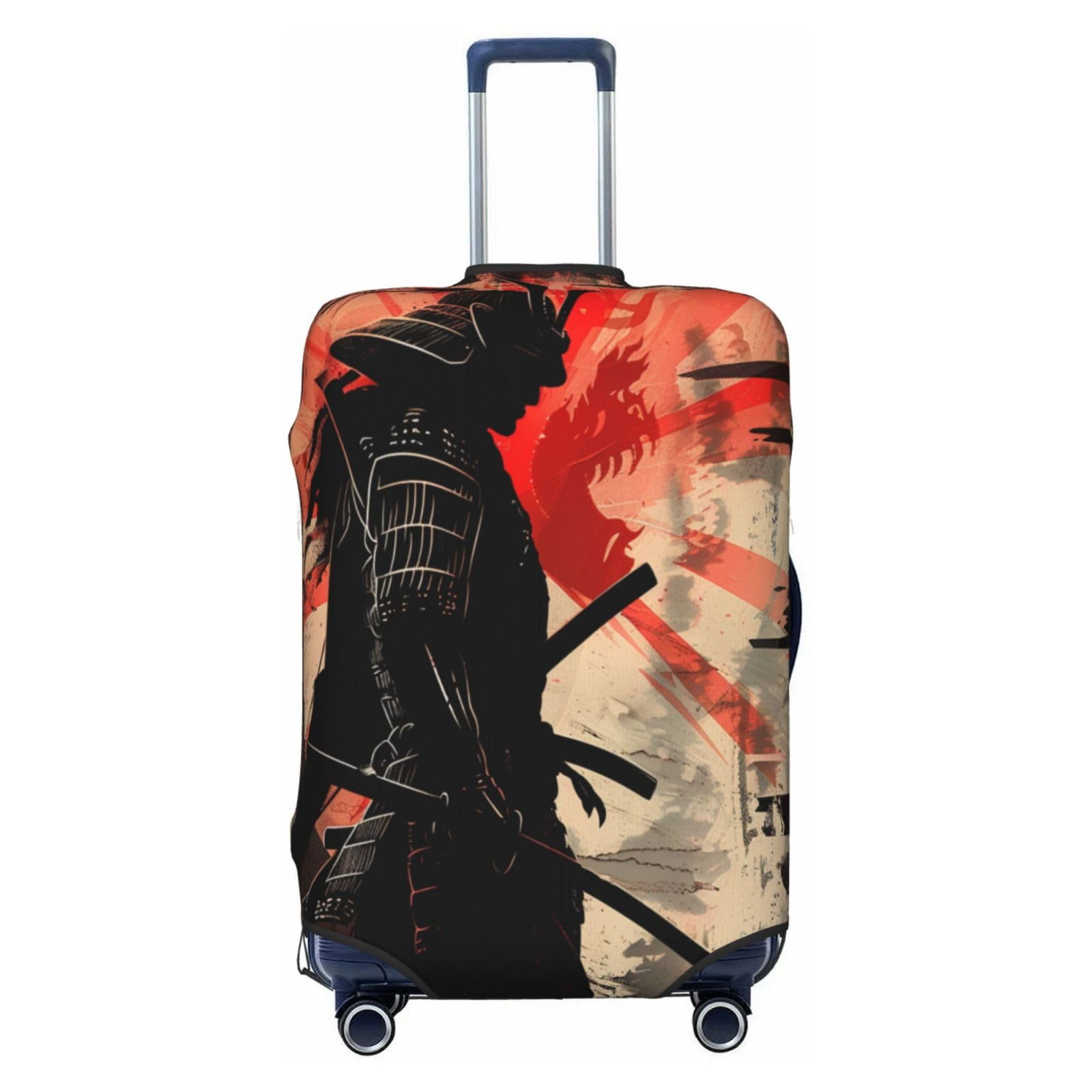YPPAHHHH Japanese Samurai Red Sun Luggage Cover Travel Suitcase Cover Washable Elastic Suitcase Protector Fit 18-21 Inch Luggage