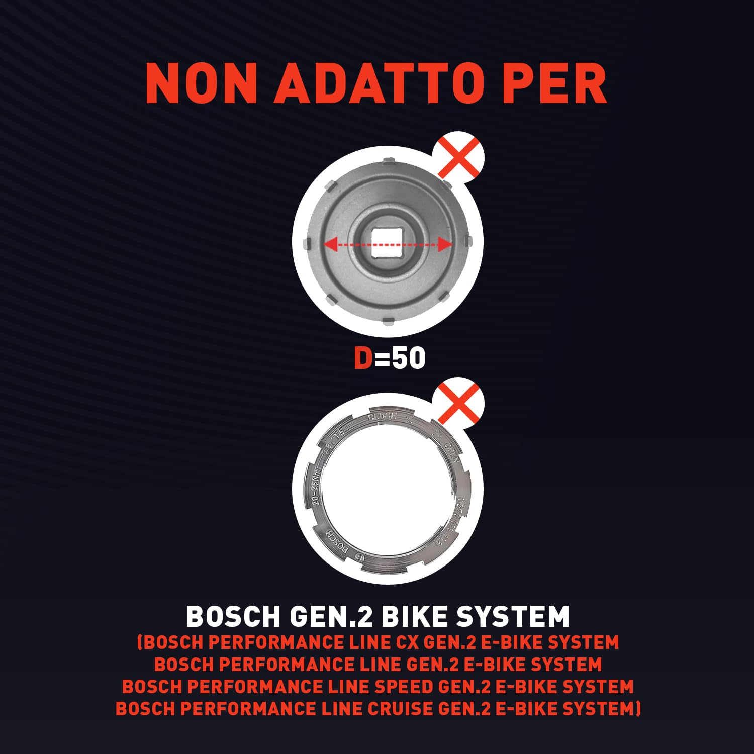 Chiave per Movimento Centrale Bosch Gen 3/4/5 - Chiave Corona Bosch | Chiave Center Lock per Manutenzione E-Bike e Chiavi Movimento Centrale Bici