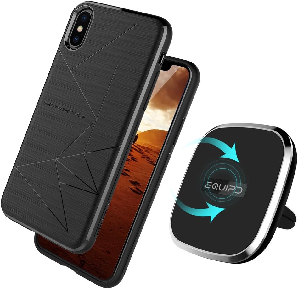 Qi Wireless Charger Apple iPhone X Magic Case Included-Vent Mounted 2-in-1 Magnetic Charging Pad for iPhone X 360 Degree Rotation Strong Magnetic Holder for Vehicle Wireless Charger