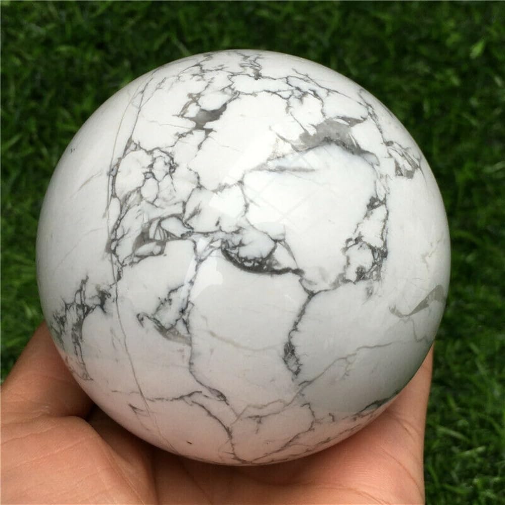 RVBLRDSE Stone White Howlett Globe Crystal Ball Ornaments (Size : 600-700g) Gemstone Stone