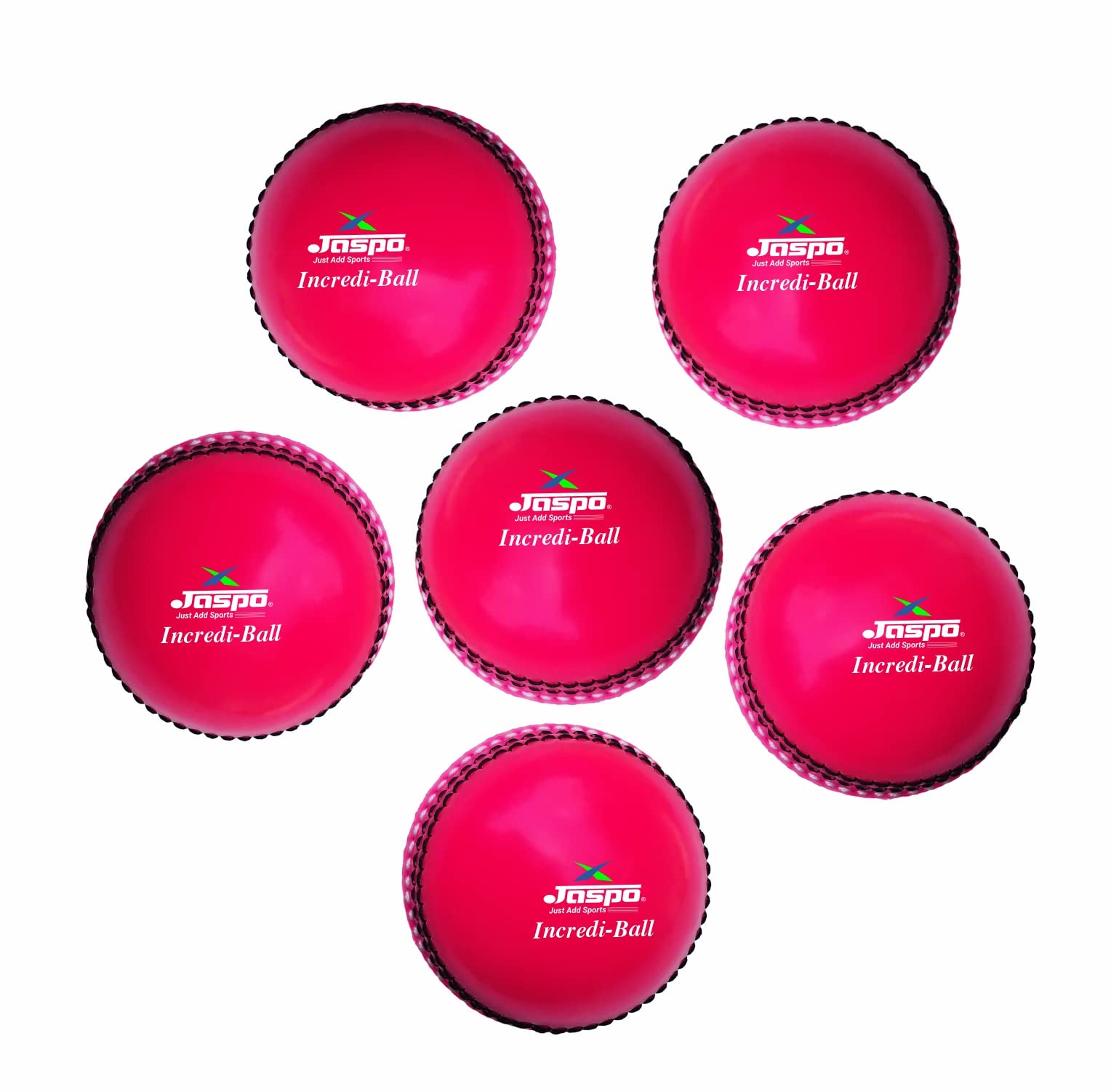 jaspo IncrediBall Soft T20 Cricket Training Balls - Pack of 6 Indoor/Outdoor Play and Cricket Practice (229 cm Circumference), PVC Material, Colour-Pink