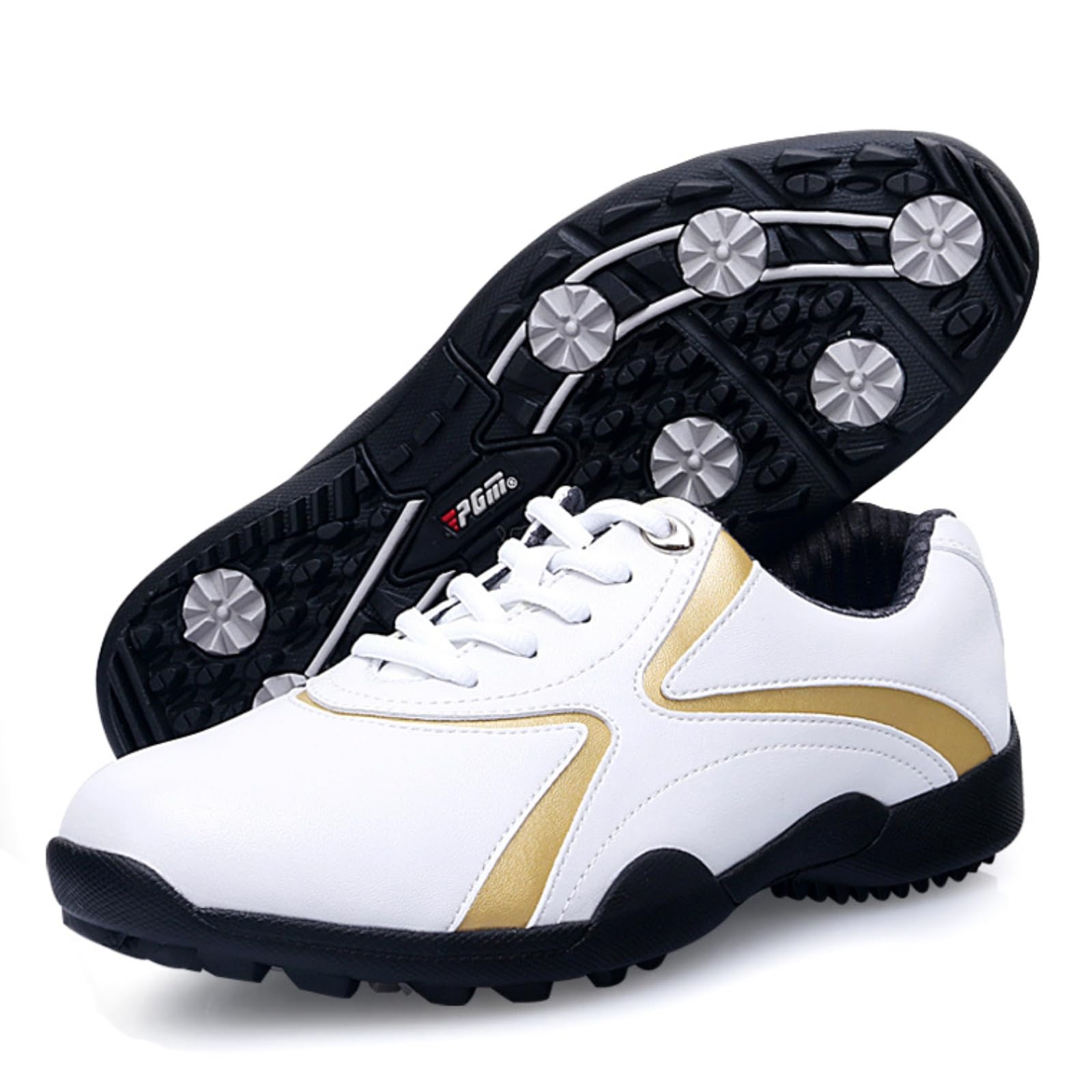 Męskie buty golfowe wodoodporne skórzane bez kolców do golfa