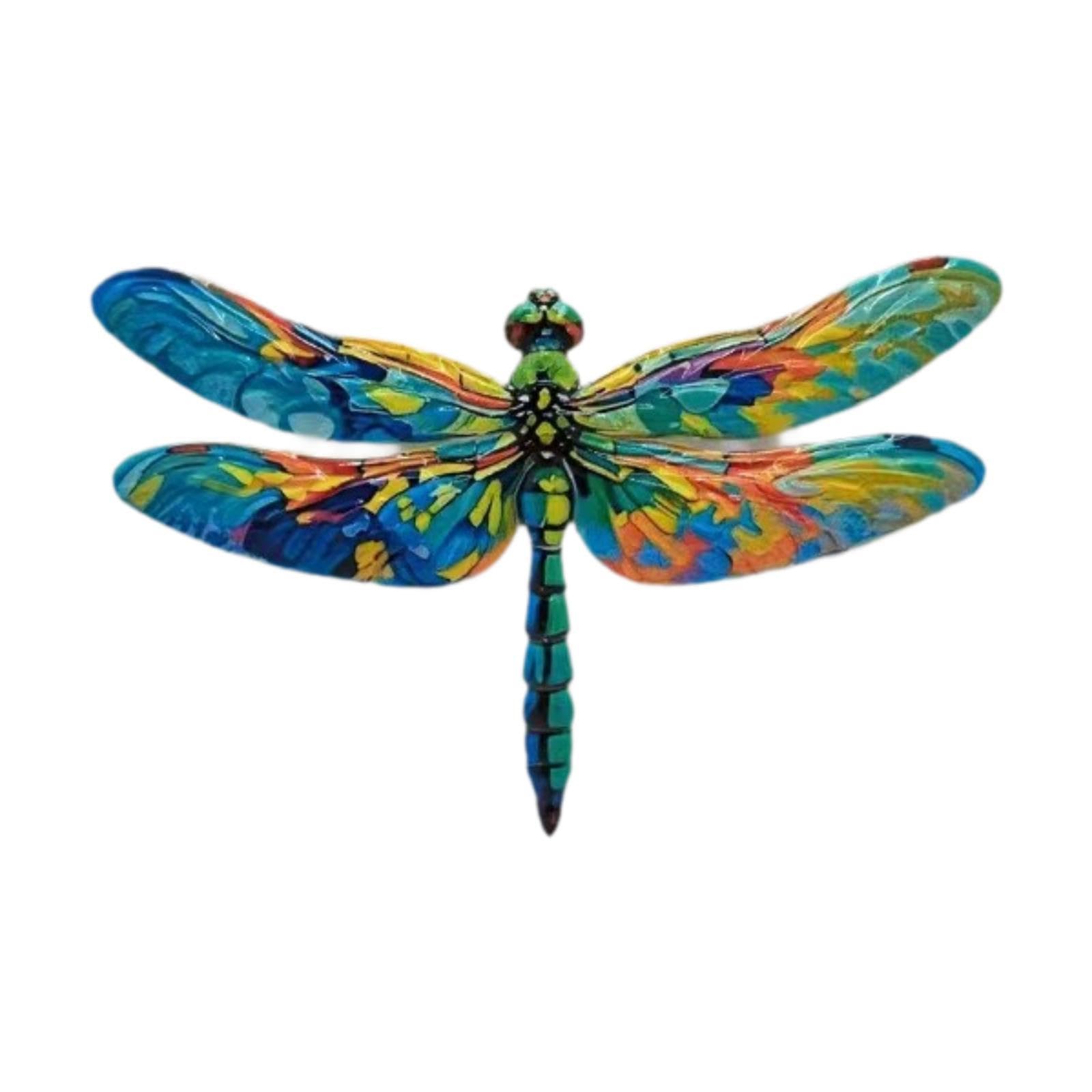 UJEAVETTE Wall Art Decor Gift Wall Decoration for Indoor Outdoor Yard Balcony 17x25cm Dragonfly-image-3