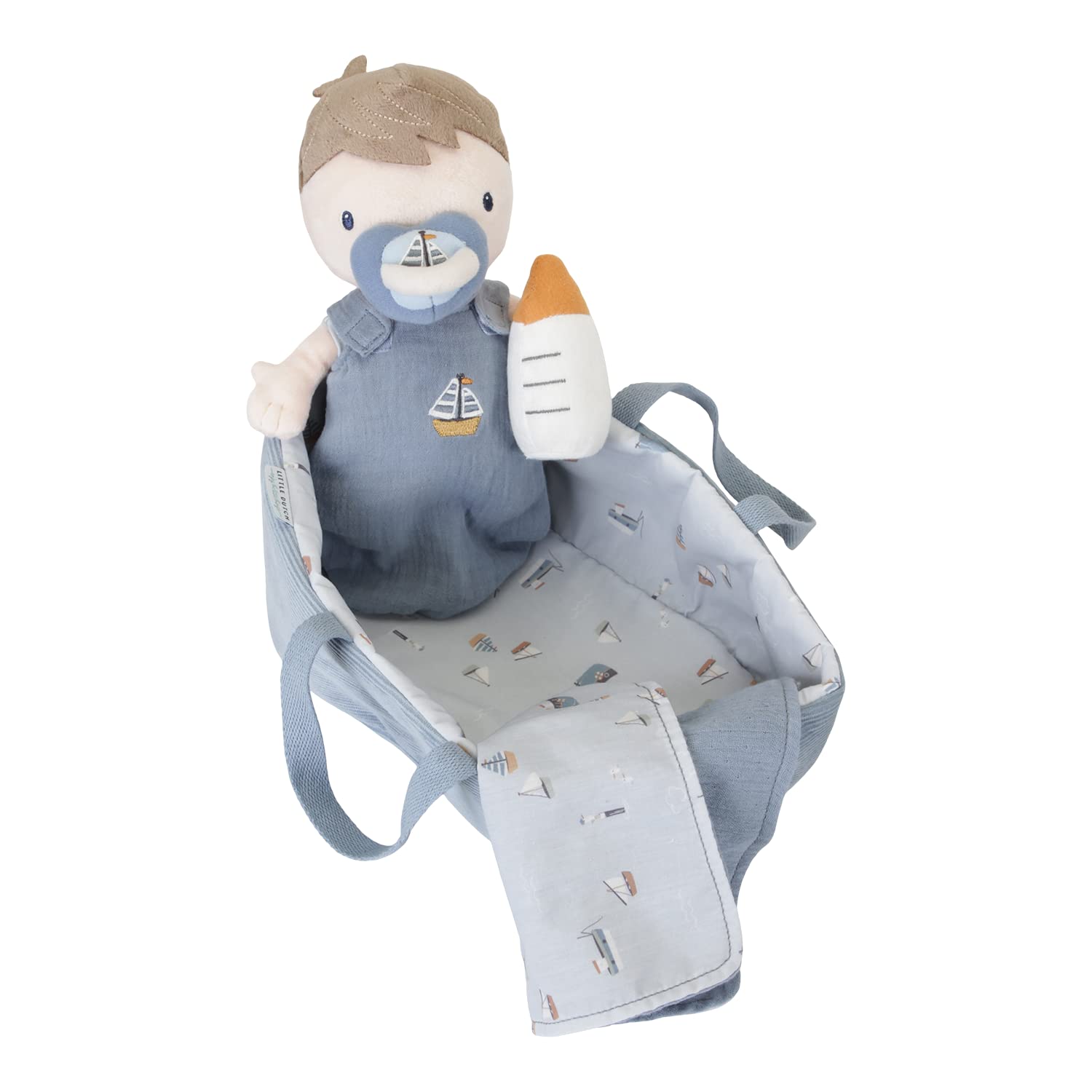 Little Dutch Sailors Bay 4554 - Muñeco de peluche con cesta de transporte y accesorios