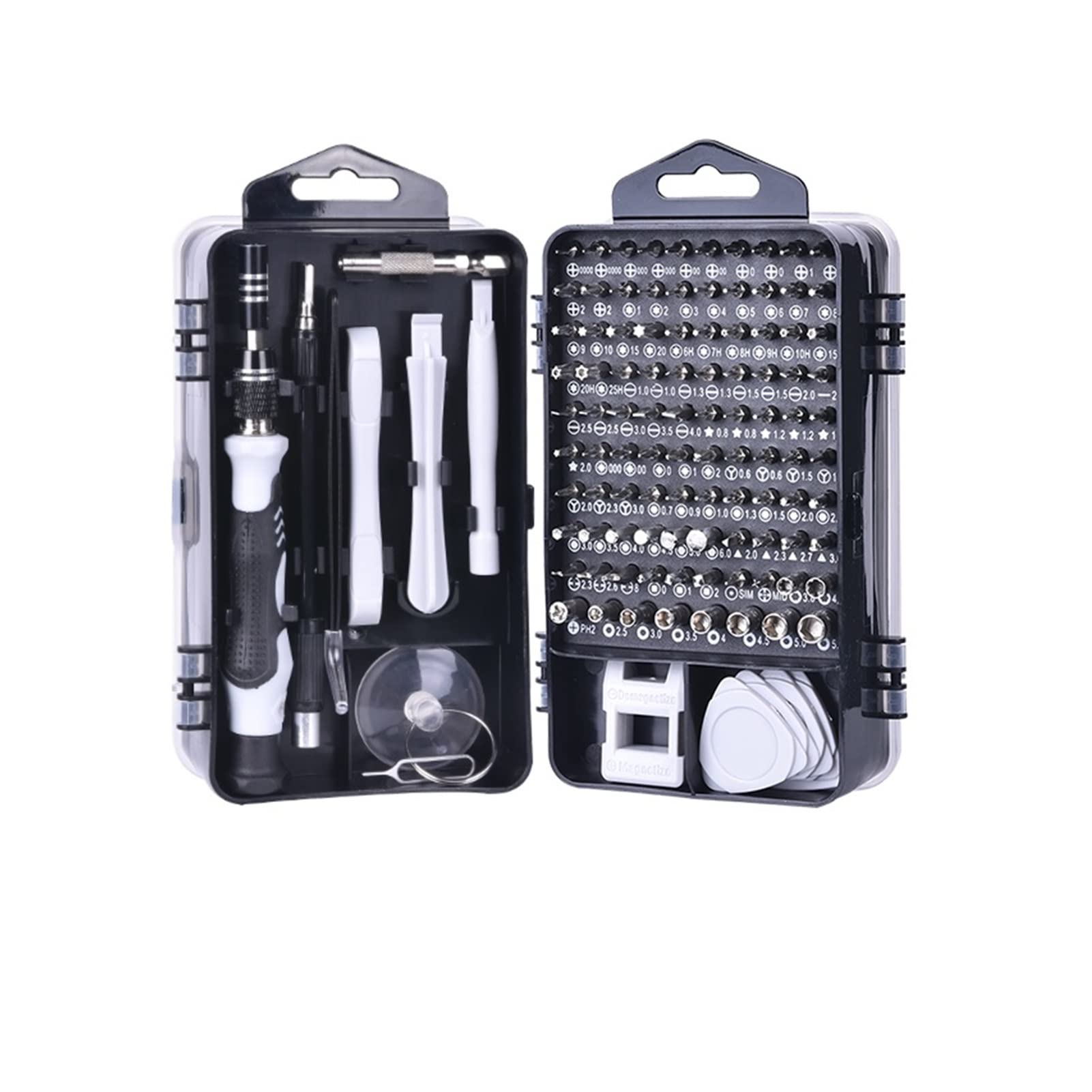 Generic Juego de destornilladores de precisión Destornillador magnético Destornillador Mango Reparación de teléfonos móviles Kit de herramientas manuales(115 IN 1 BLACK)