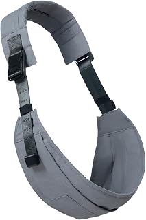 Auyeazgo Toddler Carrier Sling - Premium Cotton Ergonomic Baby Carrier, Large Seat Support & Pocket for 6-48 Months (16-44 lbs), Gray