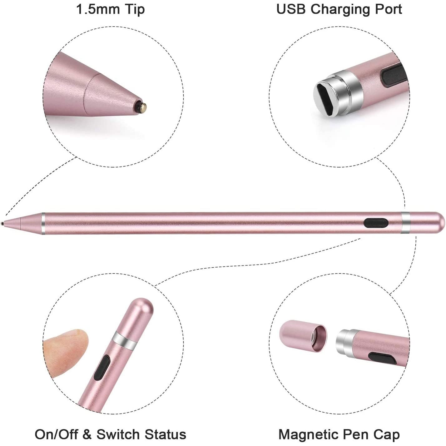 Digital Active Stylus Pen Compatible with Samsung Galaxy Tab A9/A9 Plus/A8/A7 10.4 (2020)/A7 Lite Tablets - Capacitive Touch Rechargeable Palm Rejection