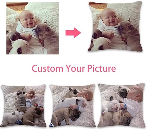 Miniatura 8 de Custom Cushion Covers Printed on Both Sides Personalized Sofa Bed Pillowcases with Your Wedding Photo Custom Photo Pillowcases for Pets Size 60x60cm