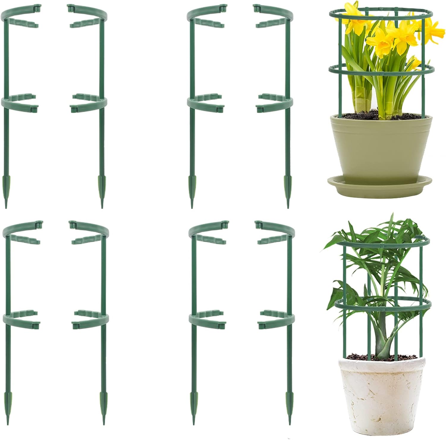 8 Pack Plant Stakes Plant Support, deaunbr Half Round Plant Stake for