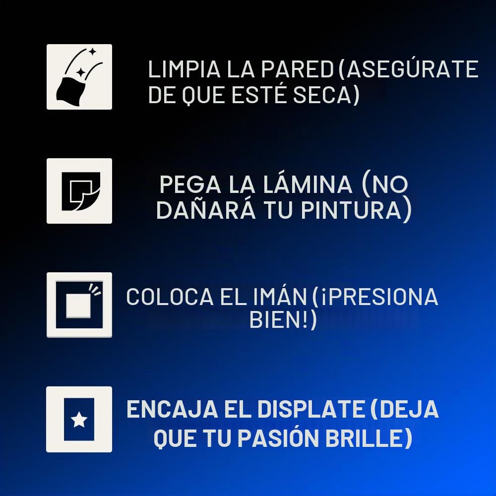 Displate Imanes para pared con parte trasera adhesiva, juego de 9 unidades, pegatinas magnéticas para pósteres de metal, kit de montaje en pared para instalación sin daños, arte magnético de pared