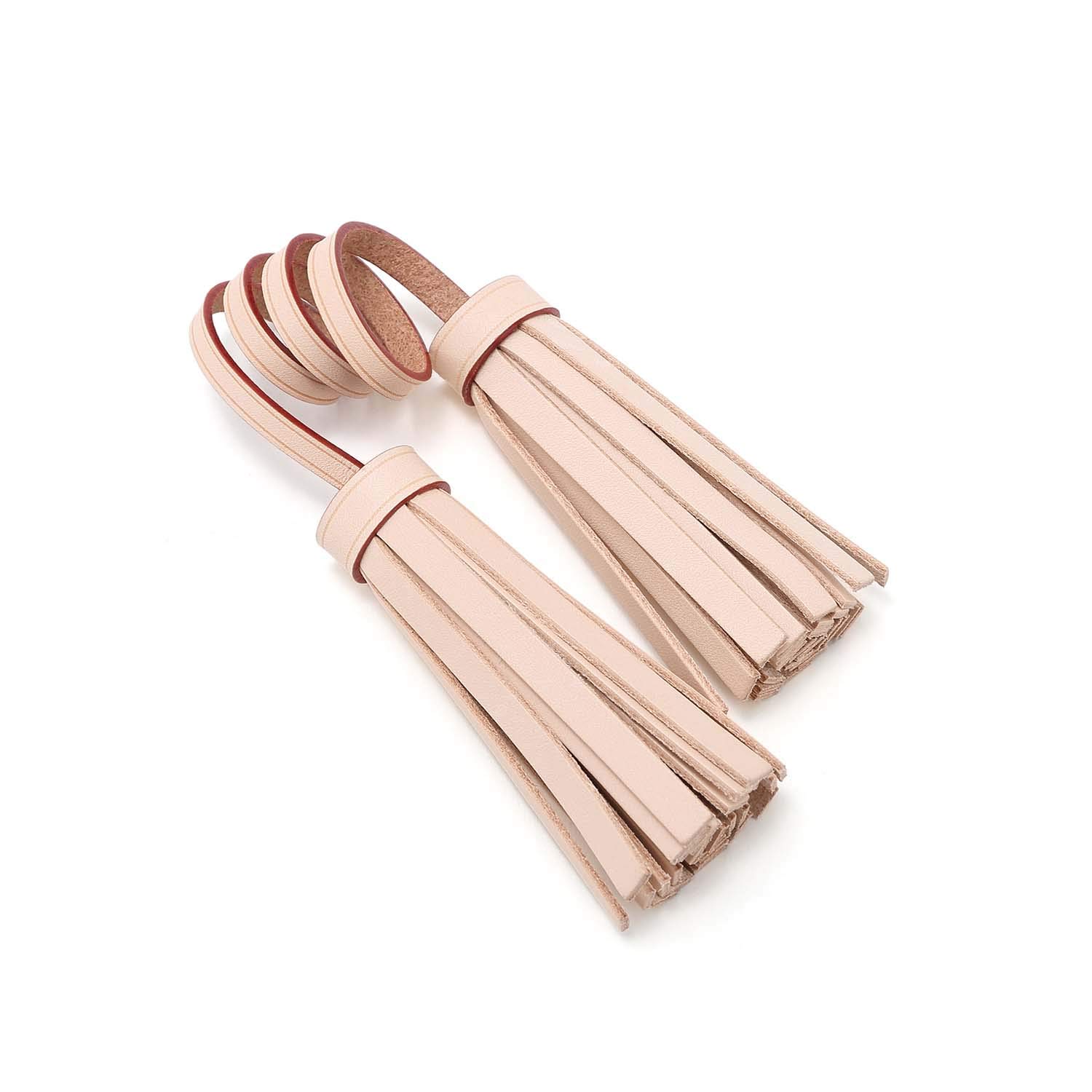 Senral Vachetta Tanning Leather Mini Tassel Keyring Bag Charm for Pouch Pochette Accessoires Dress up SpeedyBB Alma Hanging Pendant Decor for Women Purse Decorations (Vachetta Double Tassel)