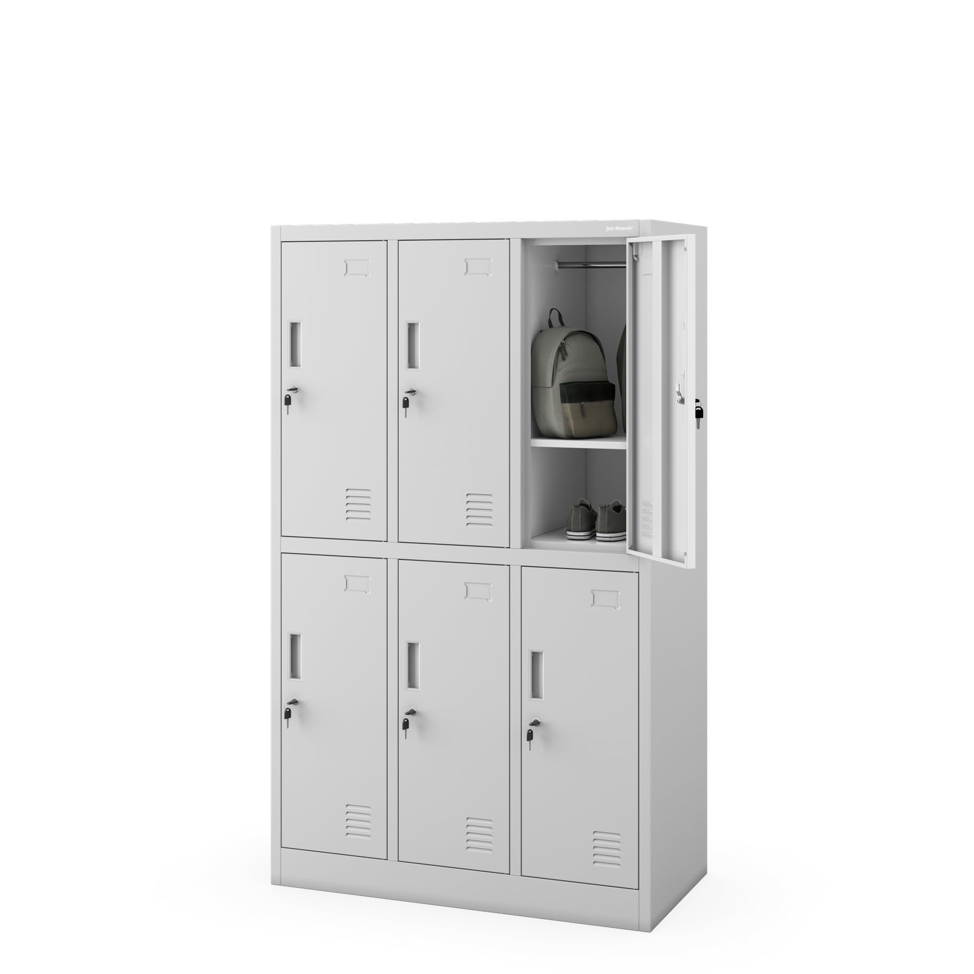 Jan Nowak Schließfachschrank Metall 6 Fächer Wertfachschrank 150x90x45 cm