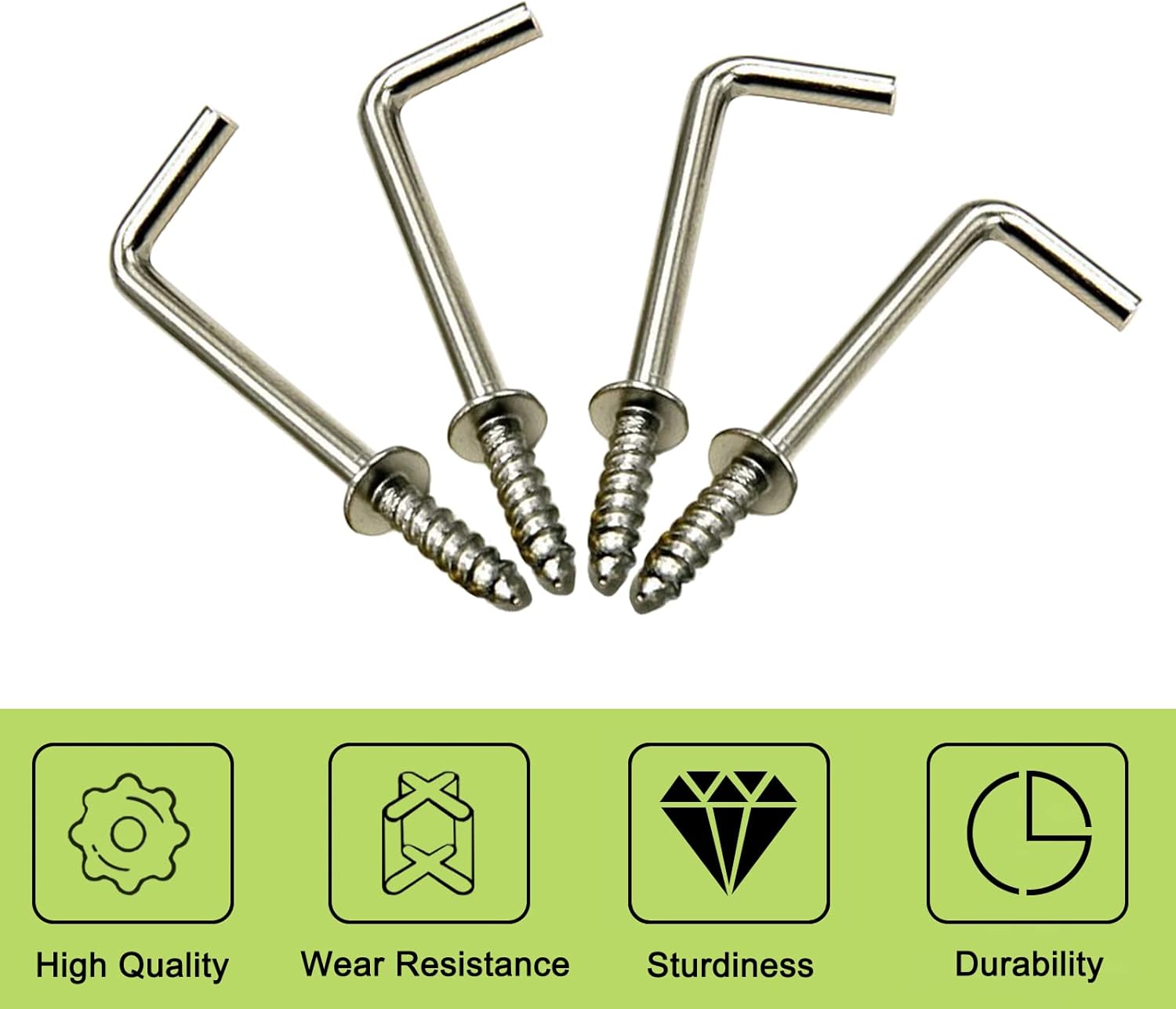 UFURMATE Screw in Hooks, 100Pcs Copper Plated L Shaped Hooks Shouldered