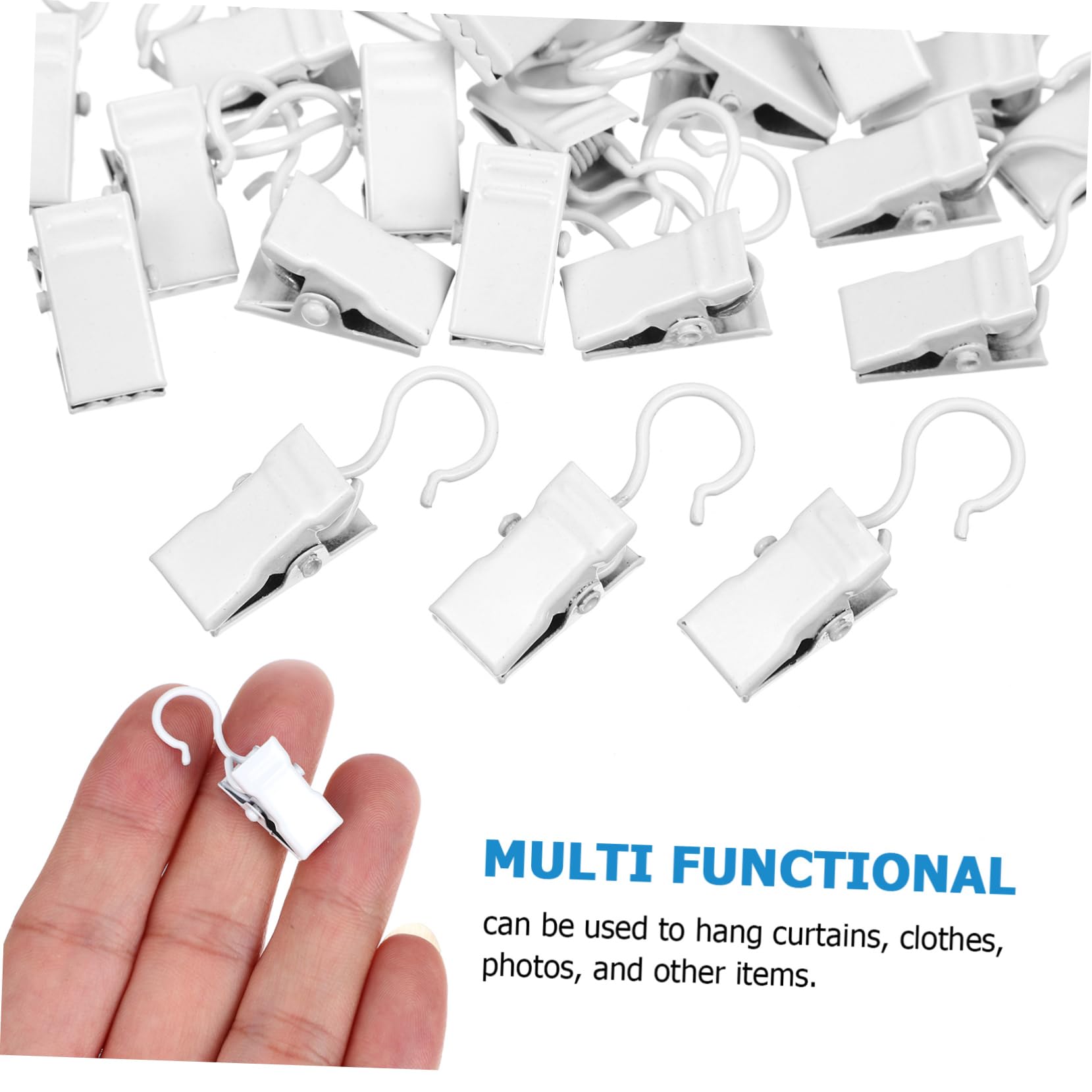 Amosfun 200 Stk Clips Rostfrei Heringe Kleiderbügel Haken Mit Clip Faltbar Netz Schwenken Gardinenklammern Mit Haken Aufhänger Kleiderklammern Pavillon Klar Gardinenhaken Poster Eisen Weiß