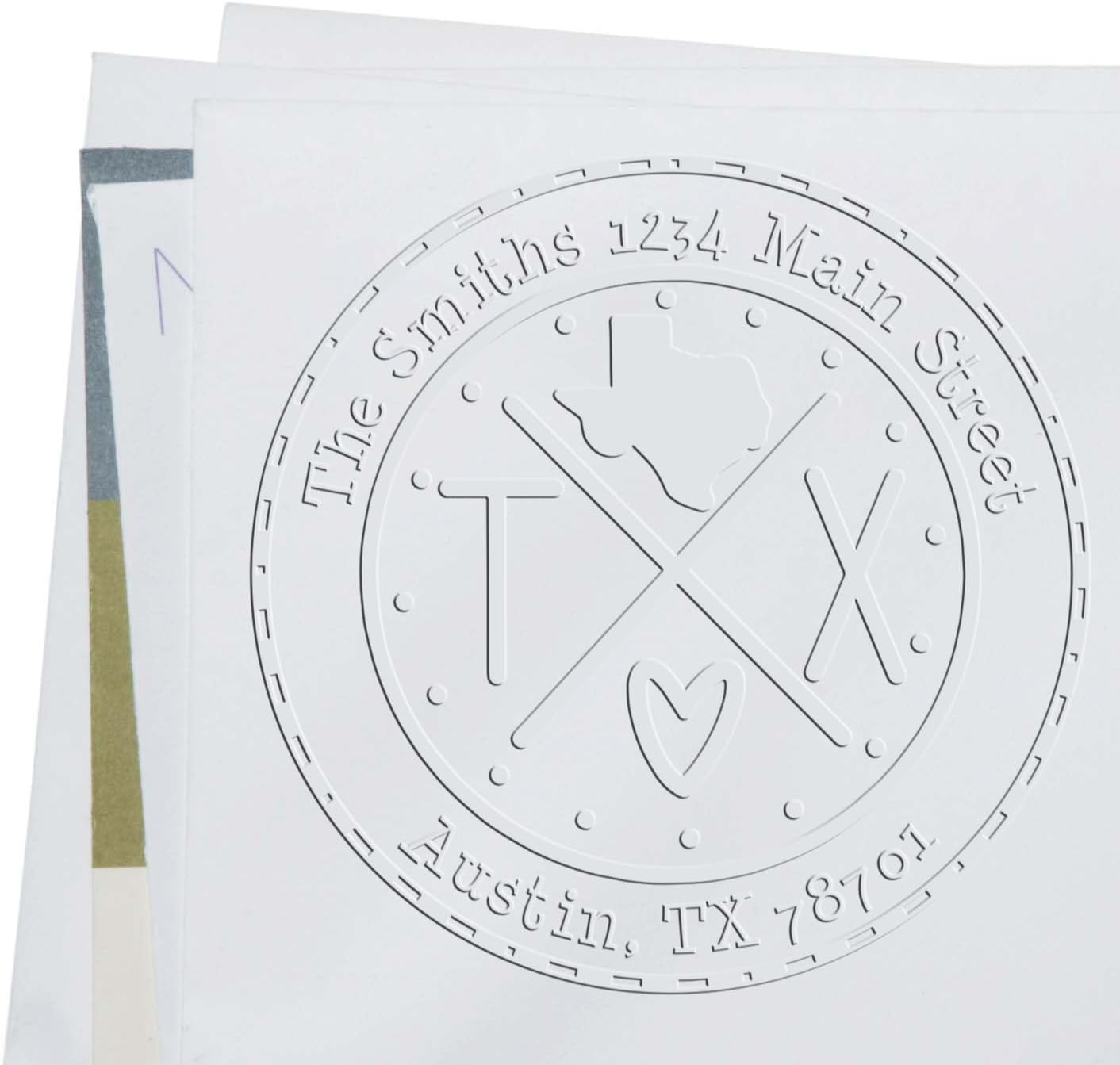 Customizable Soft MI Personalized Address Embosser - 1-5/8 Round Seal for New Address - Unique Personalizable Return Embosser for Stationery Enthusiasts - Unique Office Supplies