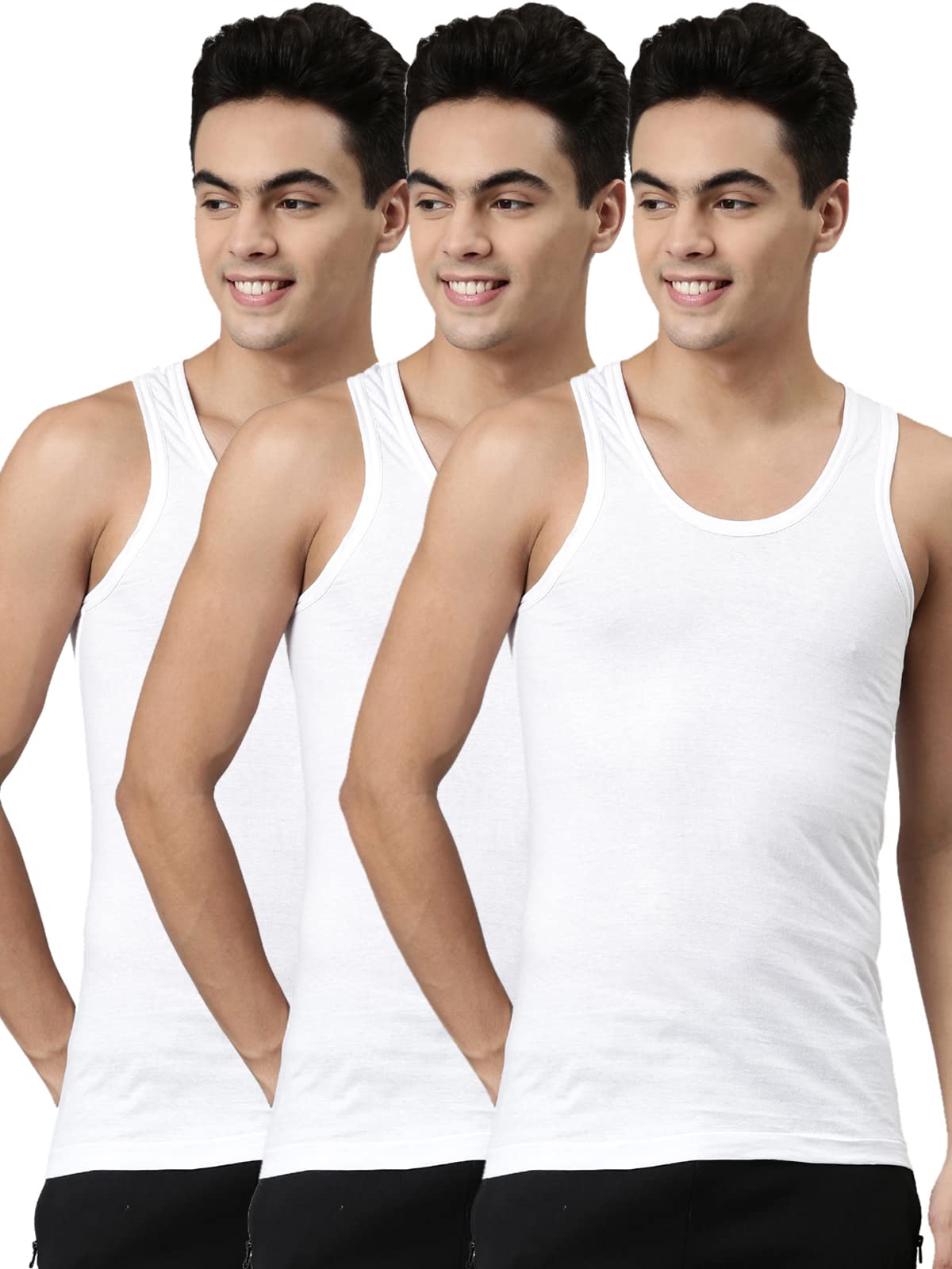 Men Solid Vest with RN Pack of 3-image-33