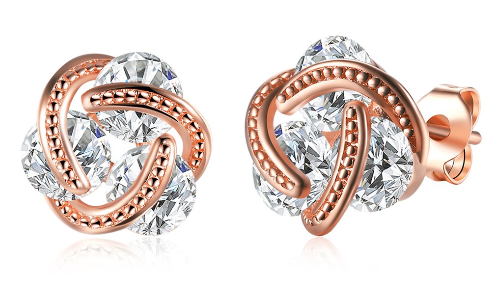 Gold Plated Stud Earrings, Hypoallergenic & Nickel Free Earrings for Women