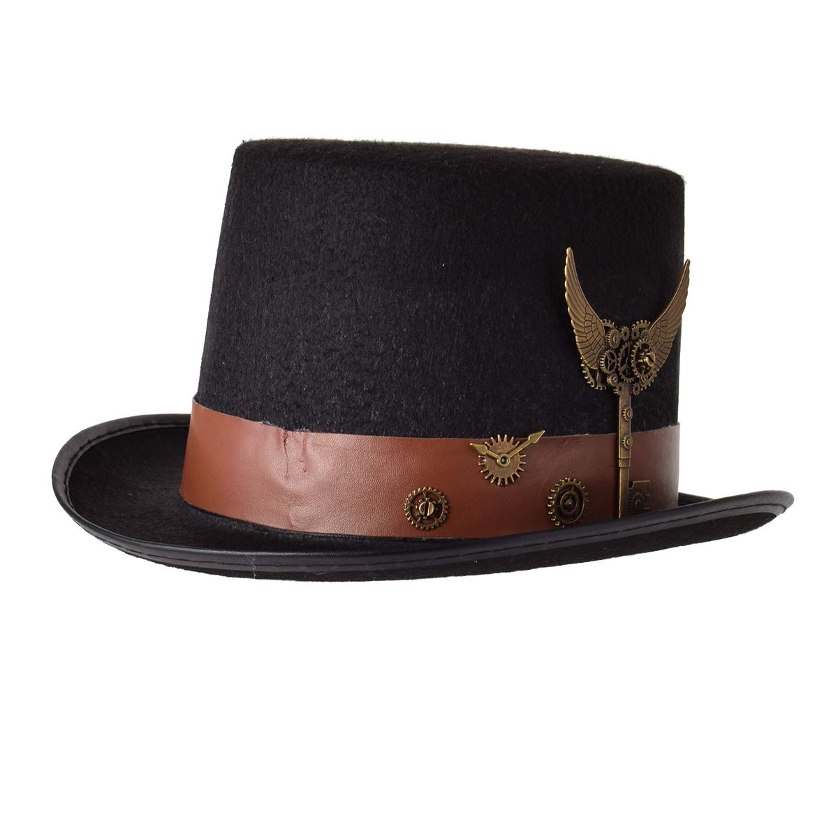 COSDREAMER Unisex Steampunk Top Hats Halloween Costume Hat with Goggles Black (Black 12, 58cm) — image 1