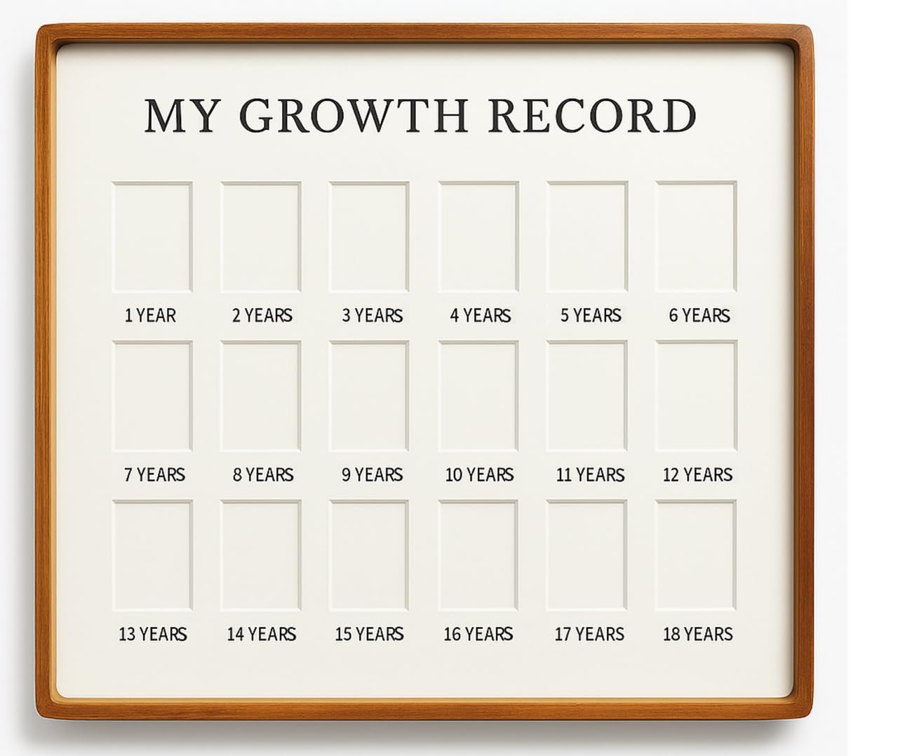 1–18 Years School Photo Frame – Handmade Beech Wood Graduation Picture Collage, Growth Record Keepsake for Kids Memories, 12.2” Display
