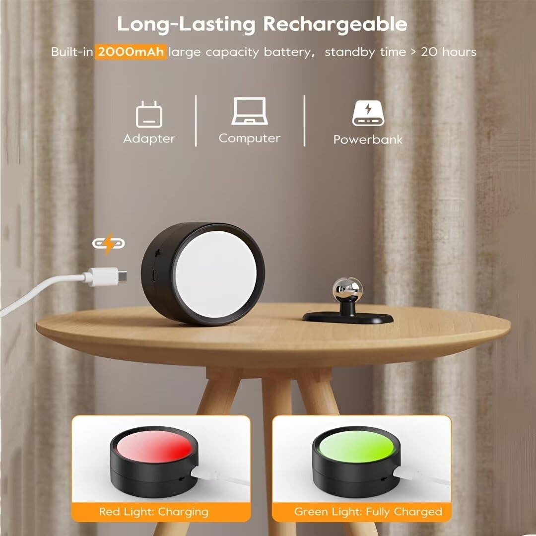 Applique Murale LED Interieur, Télécommande Contrôle Tactile, Lampe Murale Sans Fil, Lampe Murale Rotative RGB, Applique Murale Intérieure avec 3 Couleurs Température