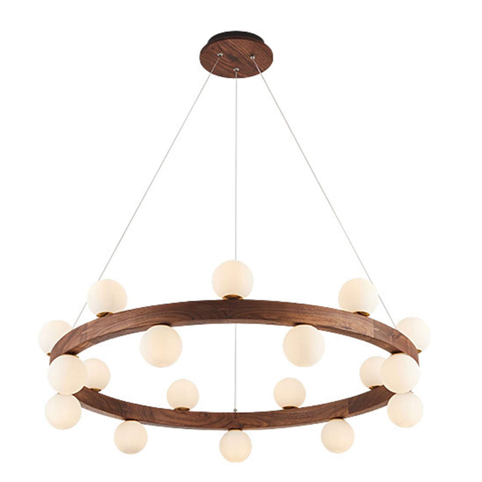 G4 żyrandol w stylu japońskim z drewna w stylu retro, czarny orzech włoski chiński żyrandol, salon biuro sypialnia lampa do jadalni orzech włoski 80 cm