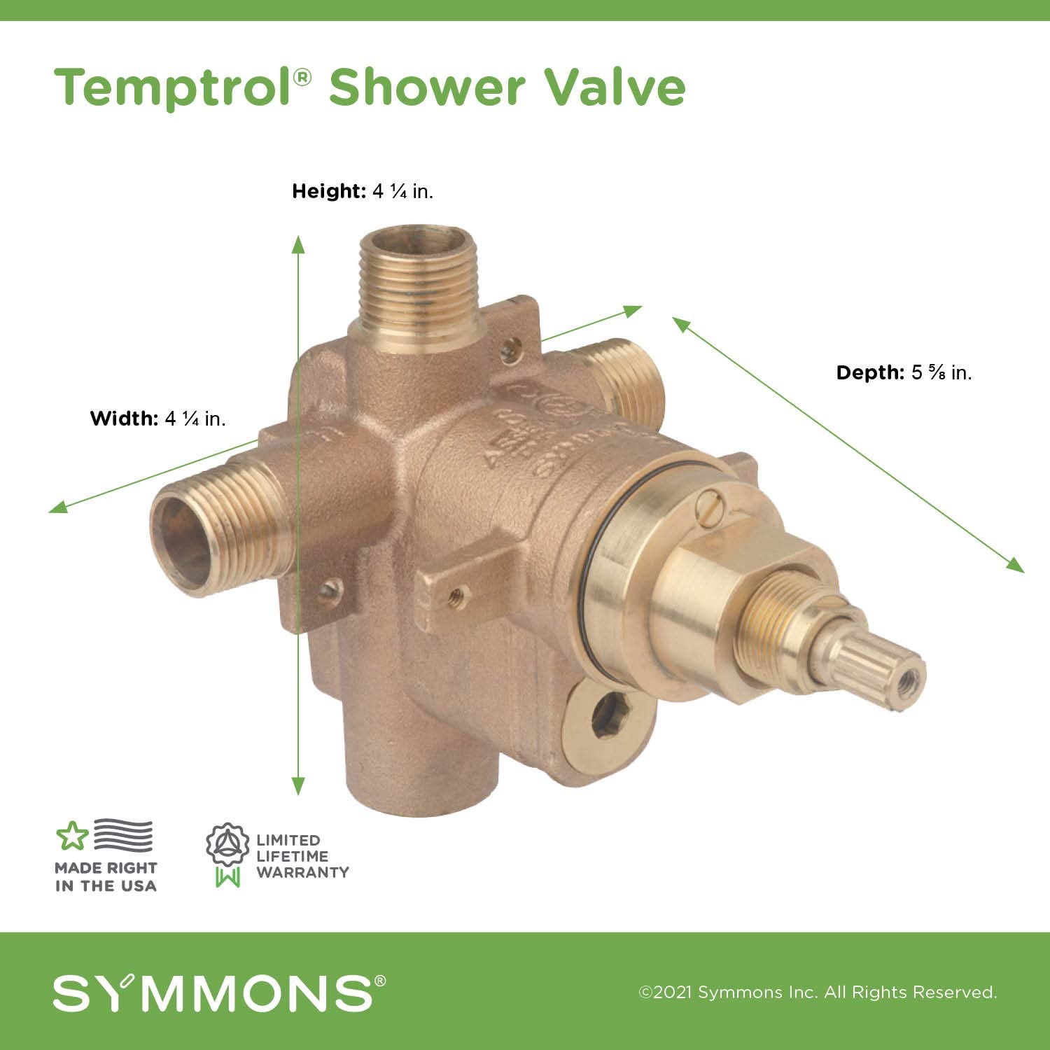 Symmons S262BRBODY - Válvulas de grifo, latón