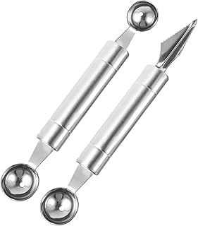Hemoton 2 Pezzi Melone Baller Scoop Set Gelato Palla Cucchiaio in Acciaio Inox Fai da Te Frutta Intaglio Utensili da Cucina