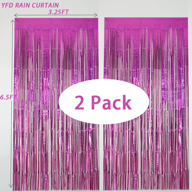 Purple Party Decorations Party Door Decorations Purple Birthday Wedding Metallic Streamers Engagement Holiday Graduation Ceremony Decorative Props Dance Party Celebration 2pack - Image 3