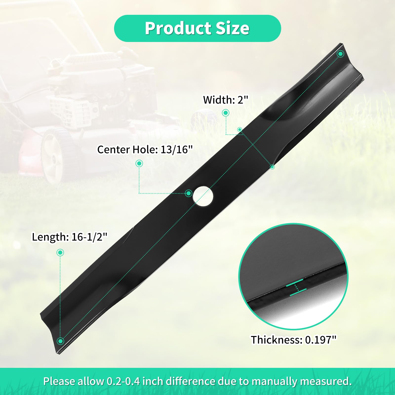 1759055 Cuchillas de alta elevación compatibles con cortacésped de cubierta de 48 pulgadas ZT2348 2691319-00, cuchillas de corte de césped de repuesto para Sna pper Simp licity 1757303