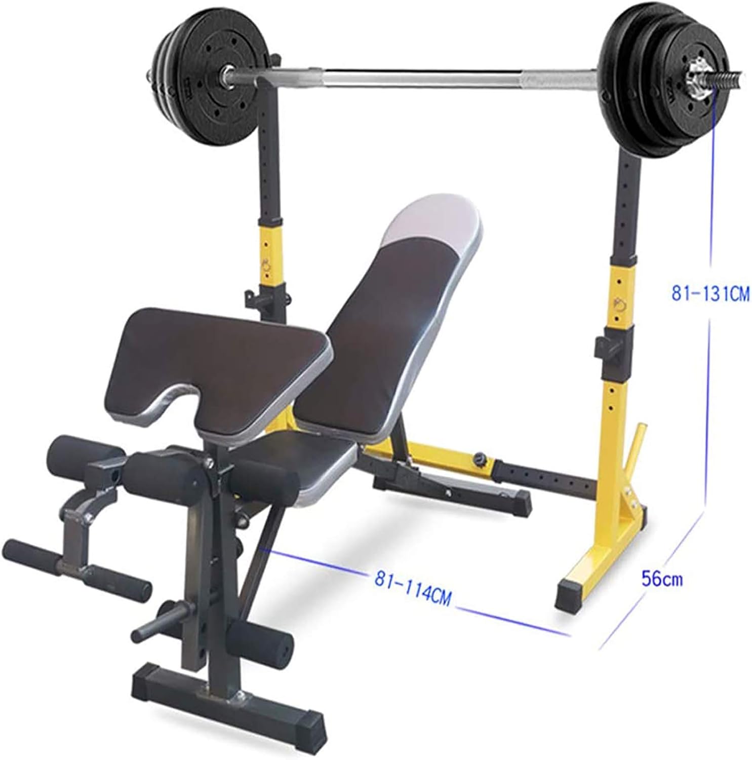 Home Gym Weight Lifting Free Bench Press Rack for Strength Training Multi-Function Barbell Rack Portable Squat Rack Max Load 550lb Adjustable Squat Stand