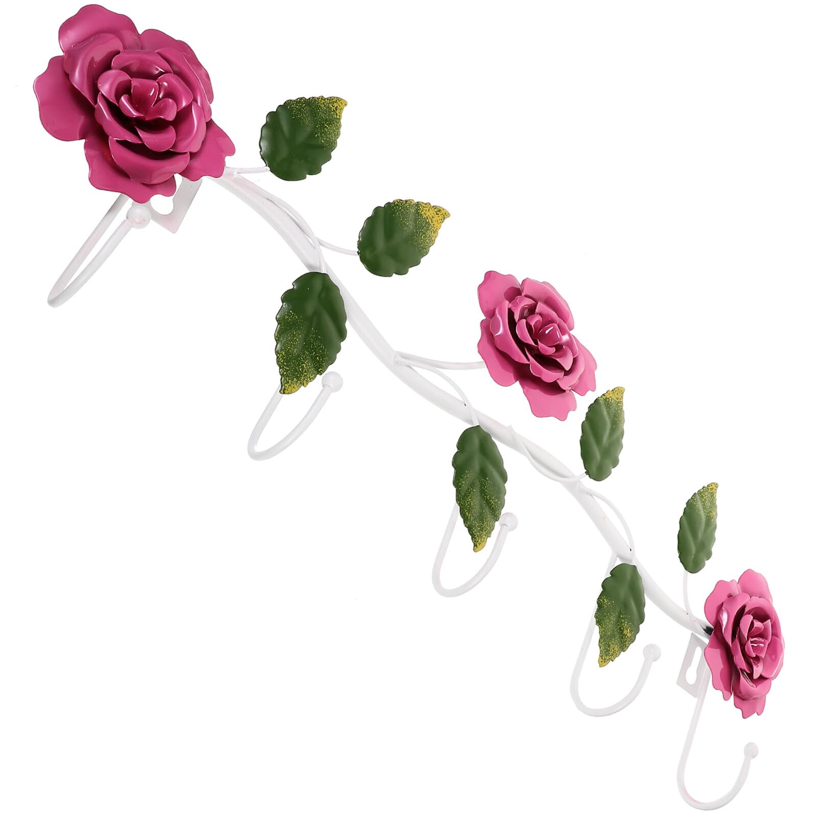 Crochet suspendu décoratif fleur rose fuchsia pour égayer votre entrée et votre salle de bain