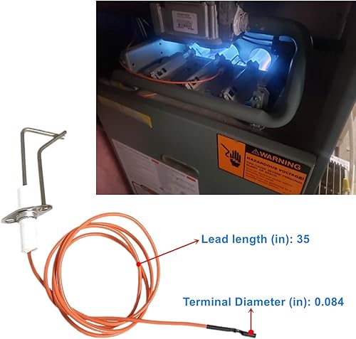 Miniatura 6 de Encendido directo por chispa 62-24164-01, encendedores de quemador de horno compatibles con Rheem Pro-tech PSE R36 PSER36, cable de alta temperatura