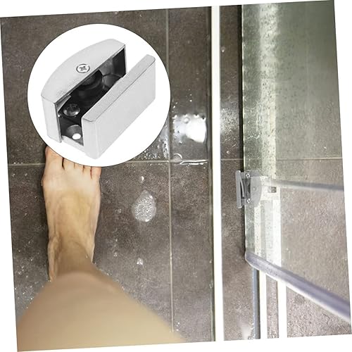 Miniatura 3 de Guías de puerta de vidrio Fat Ivan 2 unids Tapón de puerta abatible de goma ajustable puerta deslizante Base ajustable Guía de puerta de ducha