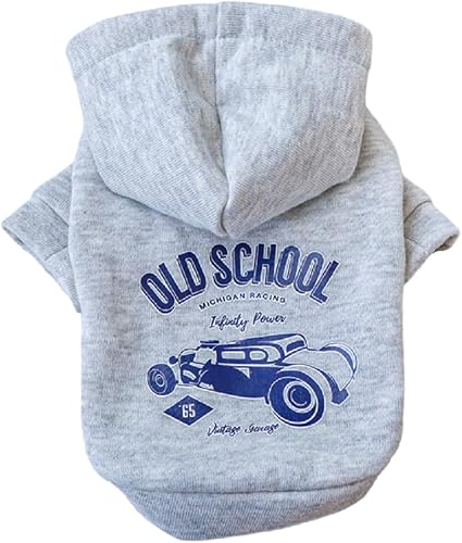 Sudadera con capucha para perro, suéter elegante con estampado para clima frío, abrigo cálido para mascotas, abrigos para clima frío, ropa para