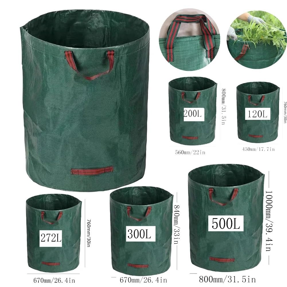 Bolsos reutilizables impermeables para residuos de jardín, saco recolección hojas gran capacidad Bolsa para hojas
