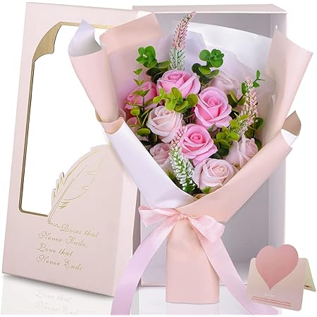 Amazon ソープフラワー 花 プレゼント 誕生日 母の日 Hwshow ギフト 花束 ボックス 枯れない花 バラ ローズ 石鹸 還暦 結婚 記念日 就職 卒業 バレンタイン ホワイトデー 退職 送別 引っ越し お祝い 敬老の日 お見舞い 薔薇 贈り物 フラワーソープ 花束 オンライン通販