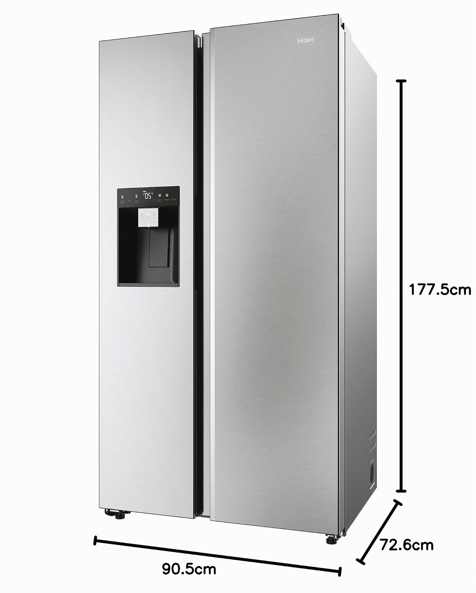 Haier Side by Side 90 Series 5 HSW59F18EIMM Refrigerador-congelador/Total No Frost/Smart hON App/HumidityZone/XXL Capacidad utilizable/Dispensador de agua y hielo/Solo 36 dB (A