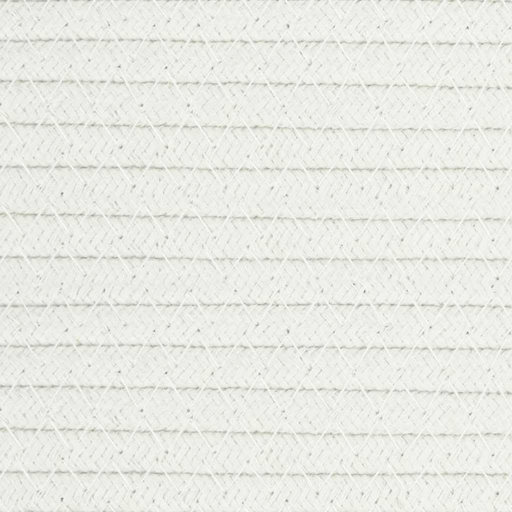 Mangloder Schwarzer und weißer Aufbewahrungskorb aus Baumwolle, geflochten, faltbar, 49 x 65 cm, mit Griffen, für Wäsche, Spielzeug, Decken, Regal, Schrank und Wohnzimmer Ordnung